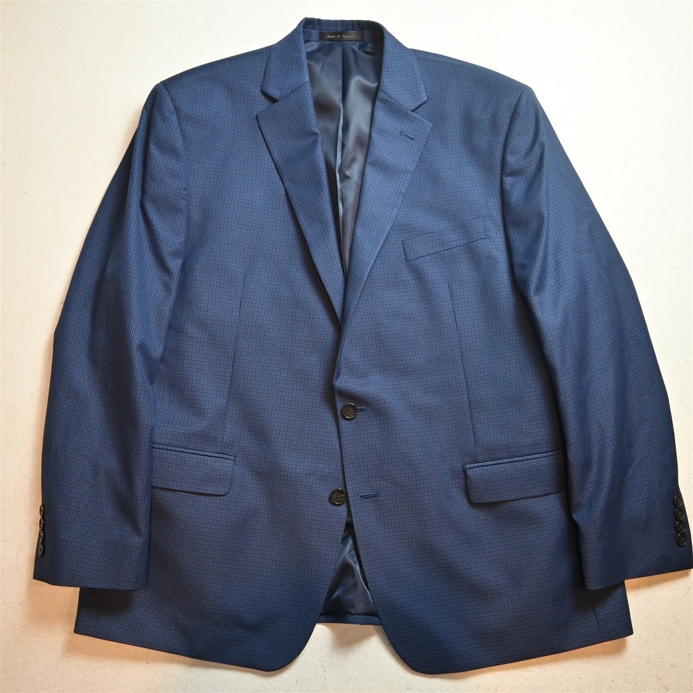 Chaps Ralph Lauren 46R Blue Houndstooth Mens Blazer Suit Jacket Sport Coat
